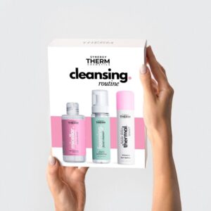 Set curățare CLEANSING ROUTINE rutină completă de demachiere și curățare a tenului cu apă micelară, cleanser spumant și spray cu apă termală